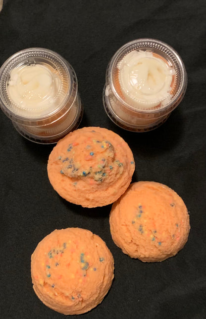 Peach Sherbet Punch Muffins w/Sprinkles